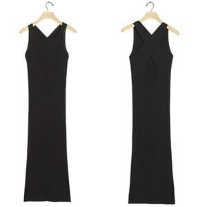 NWT Anthropologie Saturday Sunday Elle Knit Maxi Dress In Black